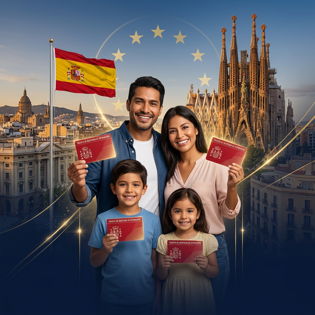 Familia con residencia española